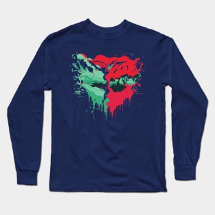 Rorschach Inkblot Watermelon Summer Art Long Sleeve T-Shirt